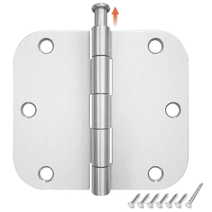 3 Pack Rounded Door Hinges Brushed Nickel 3.5 x 3.5 inch with 5/8 Radius Satin Nickel 3 1/2 Interior Door Hinges, Flat Iron Bifold Residential Standard 3 ½"x 3 ½" Silver Door Hardware 3 Pack Rounded Door Hinges Brushed Nickel 3.5 x 3.5 inch with 5/8 Radius Satin Nickel 3 1/2 Interior Door Hinges, Flat Iron Bifold Residential Standard 3 ½"x 3 ½" Silver Door Hardware