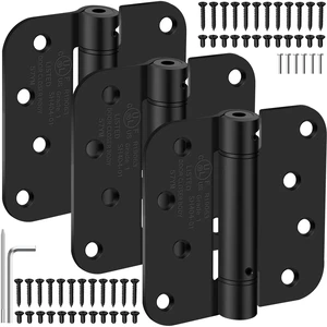 4 Inch Self Closing Door Hinges, 5/8" Radius Corners Spring Loaded Hings | Spring Hinges Self Closing for Garage, Front and Back Door, UL Listed, for Left and Right Hand Door, Matte Black, 3 Pack 4 Inch Self Closing Door Hinges, 5/8" Radius Corners Spring Loaded Hings | Spring Hinges Self Closing for Garage, Front and Back Door, UL Listed, for Left and Right Hand Door, Matte Black, 3 Pack