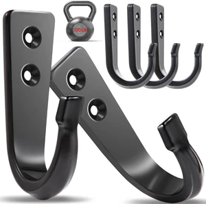 5 Large Size Heavy Duty Wall Hooks, Coat Hooks for Hanging Pans, Backpacks, Coats, Garage Items (Black) 5 Large Size Heavy Duty Wall Hooks, Coat Hooks for Hanging Pans, Backpacks, Coats, Garage Items (Black)