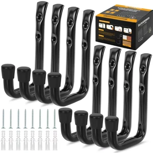 8-Pack Heavy Duty Garage Hook for Hanging 50 lbs, J Utility Hooks for Garage, Metal Wall Hooks Heavy Duty, Garage Hook for Hanging, Black 8-Pack Heavy Duty Garage Hook for Hanging 50 lbs, J Utility Hooks for Garage, Metal Wall Hooks Heavy Duty, Garage Hook for Hanging, Black