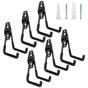 6 Pack Garage Hooks Heavy Duty - Supports 100 lbs | Utility Steel Garage Hanger & Organizer for Organizing Garden Lawn Tools, Ladders, Garden Hose, Digging Shovel, Bikes, Ropes 6 Pack Garage Hooks Heavy Duty - Supports 100 lbs | Utility Steel Garage Hanger & Organizer for Organizing Garden Lawn Tools, Ladders, Garden Hose, Digging Shovel, Bikes, Ropes