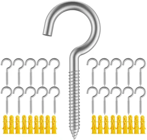 20pc 304 Stainless Steel Heavy Duty Screw Hooks, 2" Eye Bolts, Indoor/Outdoor, Wall, Wood, PVC 20pc 304 Stainless Steel Heavy Duty Screw Hooks, 2" Eye Bolts, Indoor/Outdoor, Wall, Wood, PVC