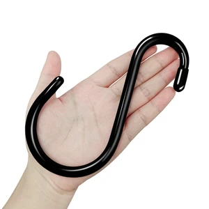 12 Pack 6 Inch Heavy Duty Large S Hook Vinyl Coated S Hooks for Hanging Plants,7mm Thickness Non Slip Sturdy Metal Black Jean Hooks for Closet,Bird Feeders,Kitchen,Large Object,Tools,Bikes 12 Pack 6 Inch Heavy Duty Large S Hook Vinyl Coated S Hooks for Hanging Plants,7mm Thickness Non Slip Sturdy Metal Black Jean Hooks for Closet,Bird Feeders,Kitchen,Large Object,Tools,Bikes