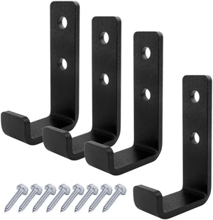 4 Pack 1-5/8" Heavy Duty Steel J Hook, Wall Mount Garage Hanging Bracket | 154 lbs Capacity 4 Pack 1-5/8" Heavy Duty Steel J Hook, Wall Mount Garage Hanging Bracket | 154 lbs Capacity