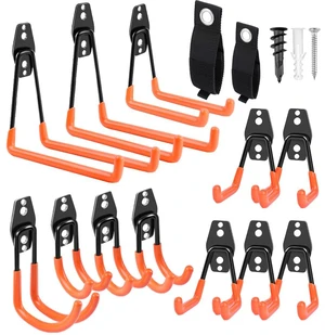 Garage Hooks Heavy Duty 14 Pack, Steel Garage Storage Hooks, Tool Hangers for Garage Wall Utility Wall Mount Garage Hooks and Hangers with Anti-slip Coating for Garden Tools, Ladders, Bulky Items Garage Hooks Heavy Duty 14 Pack, Steel Garage Storage Hooks, Tool Hangers for Garage Wall Utility Wall Mount Garage Hooks and Hangers with Anti-slip Coating for Garden Tools, Ladders, Bulky Items