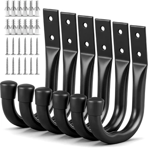 Heavy Duty Garage Storage Hooks, 6-piece Bike Hooks for Garage Wall, Utility Garage Hooks, Wall Mount J Hook for Hanging, Large Metal Storage Organizer Tool, Extension Cord Hanger Heavy Duty Garage Storage Hooks, 6-piece Bike Hooks for Garage Wall, Utility Garage Hooks, Wall Mount J Hook for Hanging, Large Metal Storage Organizer Tool, Extension Cord Hanger