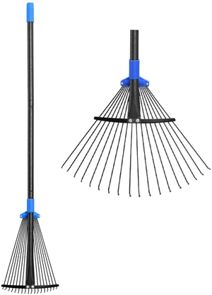 Adjustable Metal Leaf Rake Long Handle, Garden Rakes for Lawns Heavy Duty Leaves with Expandable Head 8-17", Yard Women Kids Rake for Gardening RV Camping Adjustable Metal Leaf Rake Long Handle, Garden Rakes for Lawns Heavy Duty Leaves with Expandable Head 8-17", Yard Women Kids Rake for Gardening RV Camping