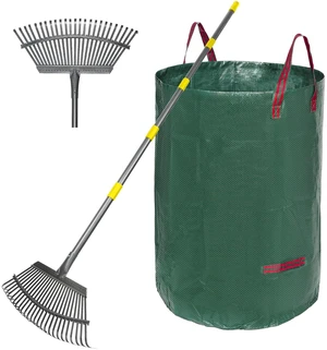 Rake for Leaves Set, Heavy-Duty Garden Rake for Lawns, 73-Inch Adjustable | 25-tine metal rake head quickly clears leaves, grass and pine needles from lawns, yards and garden beds with less bending Rake for Leaves Set, Heavy-Duty Garden Rake for Lawns, 73-Inch Adjustable | 25-tine metal rake head quickly clears leaves, grass and pine needles from lawns, yards and garden beds with less bending