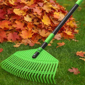 Lightweight Plastic Leaf Rake for Lawns - 16.5'' Wide Garden Rake for Leaves,Gentle on Lawn,50'' Adjustable for Women Seniors Kids,Outdoor Yard Rakes for Sweep Leaves,Grass, Pine Needle Lightweight Plastic Leaf Rake for Lawns - 16.5'' Wide Garden Rake for Leaves,Gentle on Lawn,50'' Adjustable for Women Seniors Kids,Outdoor Yard Rakes for Sweep Leaves,Grass, Pine Needle