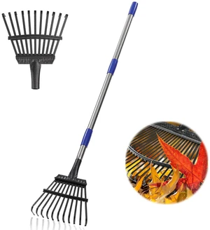 Garden Leaf Rake, 8.5" Head, 36-74 " Adjustable Handle, Sturdy Steel Tines | 8.5 Narrow Small Head, 36-74 Long Handle, 0.271 In Wide Steel Tines, Stainless Handle, Detachable Portable Garden Leaf Rake, 8.5" Head, 36-74 " Adjustable Handle, Sturdy Steel Tines | 8.5 Narrow Small Head, 36-74 Long Handle, 0.271 In Wide Steel Tines, Stainless Handle, Detachable Portable