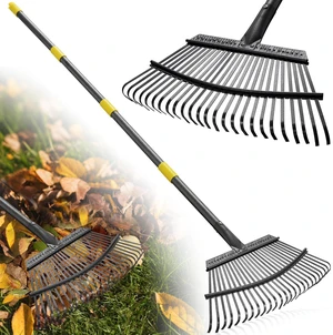 Garden Rake for Leaves: 18 Wide Metal Leaf Rake, 65 Long Adjustable Handle, Heavy Duty 25 Teeth, Fast Kids Women Large Lawn Yard Garden Leaf Cleanup Gardening Rakes: Grass,Debris,Pine Needles Pick Garden Rake for Leaves: 18 Wide Metal Leaf Rake, 65 Long Adjustable Handle, Heavy Duty 25 Teeth, Fast Kids Women Large Lawn Yard Garden Leaf Cleanup Gardening Rakes: Grass,Debris,Pine Needles Pick