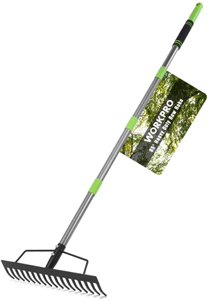65 Inch Bow Rake, 17-Tine Metal Head Rake with Adjustable Handle | Heavy-Duty Garden Rake, High-Strength Handle, for Loosening Soil, Gathering Leaves, Leveling Lawn, Farming Land 65 Inch Bow Rake, 17-Tine Metal Head Rake with Adjustable Handle | Heavy-Duty Garden Rake, High-Strength Handle, for Loosening Soil, Gathering Leaves, Leveling Lawn, Farming Land