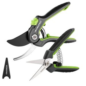 2-Pack Garden Pruning Shears, 8" Bypass & 6.25" Straight Shears | Garden Scissors, Premium Plant Shears, Garden Clippers Hand Tools for Cutting Flowers, Trimming Plants, Picking Fruits 2-Pack Garden Pruning Shears, 8" Bypass & 6.25" Straight Shears | Garden Scissors, Premium Plant Shears, Garden Clippers Hand Tools for Cutting Flowers, Trimming Plants, Picking Fruits