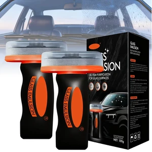 2PCS Glass Oil Film Remover for Car,Roll-On Glass Compound with Cleaning Board,Removes Oil Film & Smudges,Universal Anti-Rain Fog BrushOil Film Remover for Car Windshields(100g) 2PCS Glass Oil Film Remover for Car,Roll-On Glass Compound with Cleaning Board,Removes Oil Film & Smudges,Universal Anti-Rain Fog BrushOil Film Remover for Car Windshields(100g)