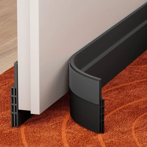 2 Pack Door Draft Stopper, Door Sweep, Weather Stripping Seal | Self-adhesive silicone under door draft stopper for windows and garages, blocks drafts, noise, light, dust and bugs 2 Pack Door Draft Stopper, Door Sweep, Weather Stripping Seal | Self-adhesive silicone under door draft stopper for windows and garages, blocks drafts, noise, light, dust and bugs