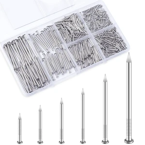 500Pcs Stainless Steel Wall Nails Assortment Kit, 6 Sizes Long Nails for Hanging Picture Frames,Shelves, Wood, Drywall, Small Nails, Finishing Nail for Home Decor & Home Improvement 500Pcs Stainless Steel Wall Nails Assortment Kit, 6 Sizes Long Nails for Hanging Picture Frames,Shelves, Wood, Drywall, Small Nails, Finishing Nail for Home Decor & Home Improvement