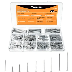 470 Pcs Nail Assortment Kit, 9 Sizes Finishing Nails for Hanging Pictures, Maximum Length 2-1/2 Inches Galvanized, Long and Small Nails for Wall Art 470 Pcs Nail Assortment Kit, 9 Sizes Finishing Nails for Hanging Pictures, Maximum Length 2-1/2 Inches Galvanized, Long and Small Nails for Wall Art