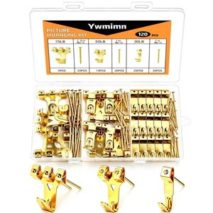 120Pcs 3 Sizes Picture Hanging Kit, 30lb 50lb 75lb Picture Hangers Hooks with Nails, Gold Picture Hanging Hardware, Frame Hanging Kit Wall Hanging Kit for Photo Frame Artwork 120Pcs 3 Sizes Picture Hanging Kit, 30lb 50lb 75lb Picture Hangers Hooks with Nails, Gold Picture Hanging Hardware, Frame Hanging Kit Wall Hanging Kit for Photo Frame Artwork