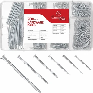 Nails Assortment Kit - 700 PCS Galvanized Steel Nails for Wall | Hanging Pictures & Wall Art Decor, Organizer Box with 6 Sizes: 3/4", 1", 1-1/4", 1-1/2", 2" & Finish Nails. Nails Assortment Kit - 700 PCS Galvanized Steel Nails for Wall | Hanging Pictures & Wall Art Decor, Organizer Box with 6 Sizes: 3/4", 1", 1-1/4", 1-1/2", 2" & Finish Nails.