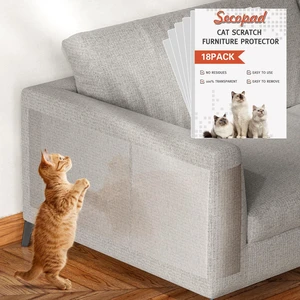 18 PCS Cat Scratch Furniture Protector, Couch Protector, 17IN | Transparent, Single-Sided, Self Adhesive, Large Size, Easy to Use and Remove, Anti Pet Deterrent, Sofa Cover from Cat Claws 18 PCS Cat Scratch Furniture Protector, Couch Protector, 17IN | Transparent, Single-Sided, Self Adhesive, Large Size, Easy to Use and Remove, Anti Pet Deterrent, Sofa Cover from Cat Claws