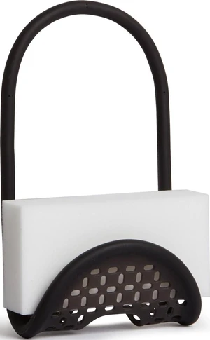 Sling Flexible Sink Caddy, Elastic Non-Slip Sponge Holder, Black | Rubber material, perforated base for drainage, prevents moisture buildup, fits faucet necks, easy rinse clean Sling Flexible Sink Caddy, Elastic Non-Slip Sponge Holder, Black | Rubber material, perforated base for drainage, prevents moisture buildup, fits faucet necks, easy rinse clean