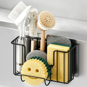 Sponge Holder for Kitchen Inside Sink Hanging with Adhesive Hook | Multifunctional Kitchen Sponge Caddy for Brush Storage, Metal Deep Non-Rust Kitchen Sponge Organizer Rack In Sink Accessory Sponge Holder for Kitchen Inside Sink Hanging with Adhesive Hook | Multifunctional Kitchen Sponge Caddy for Brush Storage, Metal Deep Non-Rust Kitchen Sponge Organizer Rack In Sink Accessory