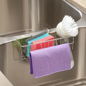 3-in-1 Sponge Holder for Kitchen Sink, Double Bowl Sinks Caddy, 304 Stainless Steel Hanging Sink Organizer & Accessories, Dish Cloth Drainer Basket Brush Soap Rack Silver 3-in-1 Sponge Holder for Kitchen Sink, Double Bowl Sinks Caddy, 304 Stainless Steel Hanging Sink Organizer & Accessories, Dish Cloth Drainer Basket Brush Soap Rack Silver
