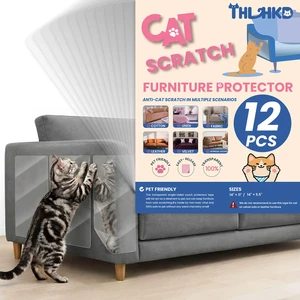 12PCS Cat Scratch Furniture Protector, Single Sided Couch Protectors Tape from Cats Claws Scratching, Transparent Sticky Sheets Proof Clawing Sofa Corner Protection Cover Anti Scratch for Furniture 12PCS Cat Scratch Furniture Protector, Single Sided Couch Protectors Tape from Cats Claws Scratching, Transparent Sticky Sheets Proof Clawing Sofa Corner Protection Cover Anti Scratch for Furniture