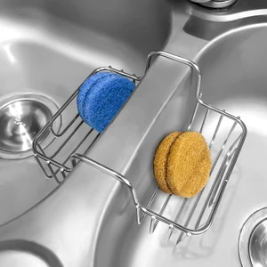 Stainless Steel Sponge Holder for Kitchen Sink - Never Rust Hanging Saddle Double for Soap Kitchen Sink Caddy 2.2 inch, Rustproof Organizer for Dishwashing and Brush Drying Stainless Steel Sponge Holder for Kitchen Sink - Never Rust Hanging Saddle Double for Soap Kitchen Sink Caddy 2.2 inch, Rustproof Organizer for Dishwashing and Brush Drying