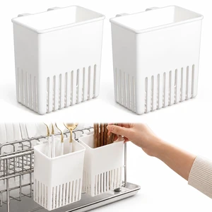 Cutlery Drainer for Sink Hanging Cutlery Drainer Caddy with Hooks | Utensil Drying Rack 2PCS White Kitchen Drying Basket Spoon Drainer Utensil Drying Holder Organizer for Forks Spoons Knives Cutlery Drainer for Sink Hanging Cutlery Drainer Caddy with Hooks | Utensil Drying Rack 2PCS White Kitchen Drying Basket Spoon Drainer Utensil Drying Holder Organizer for Forks Spoons Knives