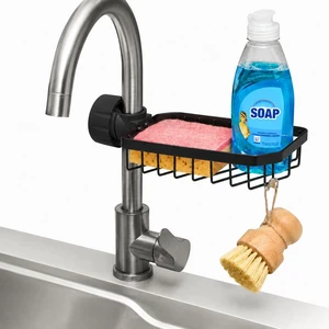 Kitchen Sink Sponge Holder over Faucet Caddy Organizer for Round Faucet | Kitchen Sink Organizer, Rustproof Sponge Storage, Adjustable Sink Caddy(Black) Kitchen Sink Sponge Holder over Faucet Caddy Organizer for Round Faucet | Kitchen Sink Organizer, Rustproof Sponge Storage, Adjustable Sink Caddy(Black)