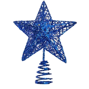 Christmas Tree Star Topper, Xmas Tree Topper Glittered 5 Point Star Treetop for Christmas Tree Ornament (Blue) Christmas Tree Star Topper, Xmas Tree Topper Glittered 5 Point Star Treetop for Christmas Tree Ornament (Blue)