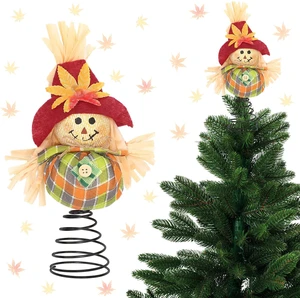 Fall Thanksgiving Scarecrow Tree Topper 8 Inches Autumn Ornament | Tree Topper for Thanksgiving, Fall Christmas Tree Ornament, Harvest Autumn Ornaments for Small Tree, Fall Home Decor Fall Thanksgiving Scarecrow Tree Topper 8 Inches Autumn Ornament | Tree Topper for Thanksgiving, Fall Christmas Tree Ornament, Harvest Autumn Ornaments for Small Tree, Fall Home Decor