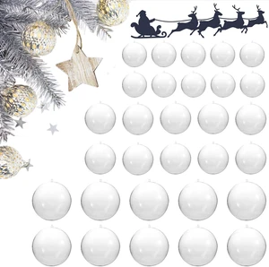 30 PCS Clear Christmas Ornaments Balls, 8cm, 6cm, 5cm Clear Fillable Plastic Ornaments Ball, DIY Christmas Decorations, Hanging Ornaments for Crafts 30 PCS Clear Christmas Ornaments Balls, 8cm, 6cm, 5cm Clear Fillable Plastic Ornaments Ball, DIY Christmas Decorations, Hanging Ornaments for Crafts