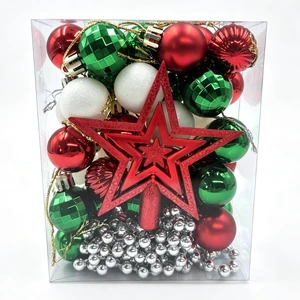 34ct Red Green White Mini Christmas Baubles for Tabletop Tree Decor | Shatterproof Xmas Ball Ornaments with Star Tree Topper Bead Garland,Pre-Strung for Table Centerpieces,Wreath, Holiday Decor 34ct Red Green White Mini Christmas Baubles for Tabletop Tree Decor | Shatterproof Xmas Ball Ornaments with Star Tree Topper Bead Garland,Pre-Strung for Table Centerpieces,Wreath, Holiday Decor
