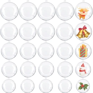 25 Sets Clear Fillable Ornaments Ball in 5 Different Size,Transparent DIY Craft Ball,Plastic Acrylic Fillable Ball for Halloween Christmas Decor 25 Sets Clear Fillable Ornaments Ball in 5 Different Size,Transparent DIY Craft Ball,Plastic Acrylic Fillable Ball for Halloween Christmas Decor