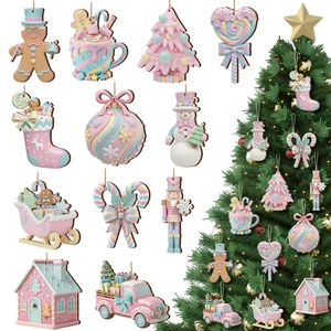 36 Pcs Pastel Christmas Wooden Ornaments Wooden Christmas Candy Hanging Decoration Pastel Gingerbread Nutcracker Truck Tree Decor Wood Crafts for Xmas Holiday Party Wall Supplies 36 Pcs Pastel Christmas Wooden Ornaments Wooden Christmas Candy Hanging Decoration Pastel Gingerbread Nutcracker Truck Tree Decor Wood Crafts for Xmas Holiday Party Wall Supplies