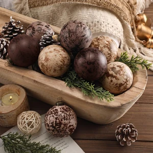 12 Pcs Textured Christmas Ornament 2.36'' Tree Decor,Chocolate | Neutral Xmas Ornaments, Vintage Shatterproof Baubles Decor, Farmhouse Large Hanging Decor with Loop, for Home Garland 12 Pcs Textured Christmas Ornament 2.36'' Tree Decor,Chocolate | Neutral Xmas Ornaments, Vintage Shatterproof Baubles Decor, Farmhouse Large Hanging Decor with Loop, for Home Garland