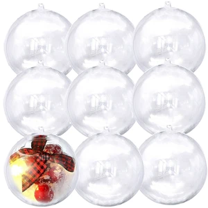 10PK 80MM Clear Plastic Fillable Ornaments,Transparent DIY Craft Ball,Clear DIY Christmas Ornament Large Sizes for Wedding,Party,Home Decor (10) 10PK 80MM Clear Plastic Fillable Ornaments,Transparent DIY Craft Ball,Clear DIY Christmas Ornament Large Sizes for Wedding,Party,Home Decor (10)