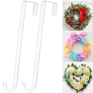 12" Clear Wreath Hangers for Front Door, 2 Pack Over Door Hooks Non-Scratch | For Easter, Halloween And Christmas Wreaths, Welcome Signs, Front Door, Porch, Entryway 12" Clear Wreath Hangers for Front Door, 2 Pack Over Door Hooks Non-Scratch | For Easter, Halloween And Christmas Wreaths, Welcome Signs, Front Door, Porch, Entryway