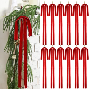 6 Pcs Long Red Christmas Velvet Bow Ornament Vintage Tree Decor | 23.5x15.5 Inch, Large Ribbon Bows, Vintage Christmas Ornament, Swag, Staircase, Wreath, Tree Topper, Xmas Ornaments for Tree 6 Pcs Long Red Christmas Velvet Bow Ornament Vintage Tree Decor | 23.5x15.5 Inch, Large Ribbon Bows, Vintage Christmas Ornament, Swag, Staircase, Wreath, Tree Topper, Xmas Ornaments for Tree