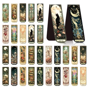 30 Pcs Tarot Dark Magnetic Bookmark Dark Romance Book Mark Page Clip | 15 Styles, Fantasy Skull Magnet Book Markers, Double-Sided Print, Gifts for Book Lovers Students Teachers Reading Supplies 30 Pcs Tarot Dark Magnetic Bookmark Dark Romance Book Mark Page Clip | 15 Styles, Fantasy Skull Magnet Book Markers, Double-Sided Print, Gifts for Book Lovers Students Teachers Reading Supplies