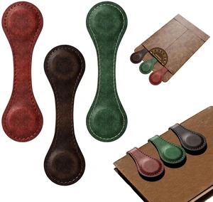 Set of 3 Magnetic Bookmarks, Vintage Genuine Leather Book Marks for Reading, Magnetic Page Clips Book Markers, Best Gift for Book Lovers Reading Men Women Teachers Students(Burgundy+Green+Coffee) Set of 3 Magnetic Bookmarks, Vintage Genuine Leather Book Marks for Reading, Magnetic Page Clips Book Markers, Best Gift for Book Lovers Reading Men Women Teachers Students(Burgundy+Green+Coffee)