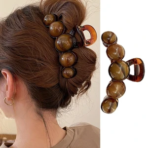 Brown Pearl Hair Clips Large Pearl Hair Claw Clips for Thick or Thin Hair Acrylic Hair Accessories Elegant Smudging Design Hair Clamp Clip No Crease Jaw Clips Barrette for Daily Wedding Hair Styling Brown Pearl Hair Clips Large Pearl Hair Claw Clips for Thick or Thin Hair Acrylic Hair Accessories Elegant Smudging Design Hair Clamp Clip No Crease Jaw Clips Barrette for Daily Wedding Hair Styling