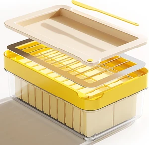 8oz Butter Slicer Cutter and Airtight Container for Fridge | Clear Butter Keeper Container with Slicer Grid & Magnetic Scraper for Easy Cutting and Fresh Storage 8oz Butter Slicer Cutter and Airtight Container for Fridge | Clear Butter Keeper Container with Slicer Grid & Magnetic Scraper for Easy Cutting and Fresh Storage