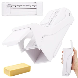 Butter Slicer and Dispenser, Stick Butter Cutter with Stainless Steel Wire | Adjustable Cheese Slicer with Measuring Scale Plastic Cheese Keeper and Storage Container Kitchen Tools, White Butter Slicer and Dispenser, Stick Butter Cutter with Stainless Steel Wire | Adjustable Cheese Slicer with Measuring Scale Plastic Cheese Keeper and Storage Container Kitchen Tools, White