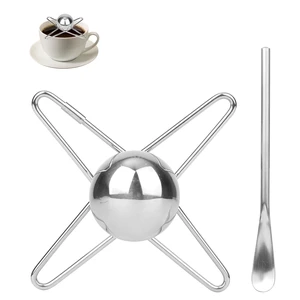 Espresso Cooling Ball Kit with Spoon, Reusable Stainless Steel Ice Coffee Frozen Ball Espresso Cooling Tool for Iced Coffee Bourbon Scotch & Cocktails Espresso Cooling Ball Kit with Spoon, Reusable Stainless Steel Ice Coffee Frozen Ball Espresso Cooling Tool for Iced Coffee Bourbon Scotch & Cocktails
