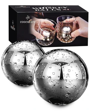 Whiskey Balls Reusable Stainless Steel Metal Ice Sphere Cubes Beverage Chilling Rocks Whiskey Stones for Red Wine, Bar Beer, Scotch, Vodka Drinks Whiskey Balls Reusable Stainless Steel Metal Ice Sphere Cubes Beverage Chilling Rocks Whiskey Stones for Red Wine, Bar Beer, Scotch, Vodka Drinks