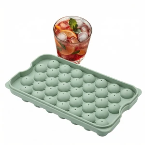 Round Ice Ball Mold Tray 1 Pack, 32 Sphere Ice Maker, Stackable & Leak-Free | BPA-Free Plastic | For Cocktails, Whiskey, Iced Coffee & Water Bottles | Green Round Ice Ball Mold Tray 1 Pack, 32 Sphere Ice Maker, Stackable & Leak-Free | BPA-Free Plastic | For Cocktails, Whiskey, Iced Coffee & Water Bottles | Green