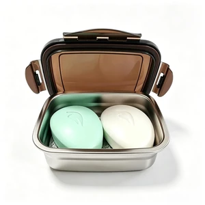 Stainless Steel Travel Soap Case, Airtight Snap Lock Lid Leak Proof Soapbox, Built-in Drainage Rack Dry Fast Shampoo Bar Soap Holder for Shower, Gym, Camping (Rectangular) Stainless Steel Travel Soap Case, Airtight Snap Lock Lid Leak Proof Soapbox, Built-in Drainage Rack Dry Fast Shampoo Bar Soap Holder for Shower, Gym, Camping (Rectangular)